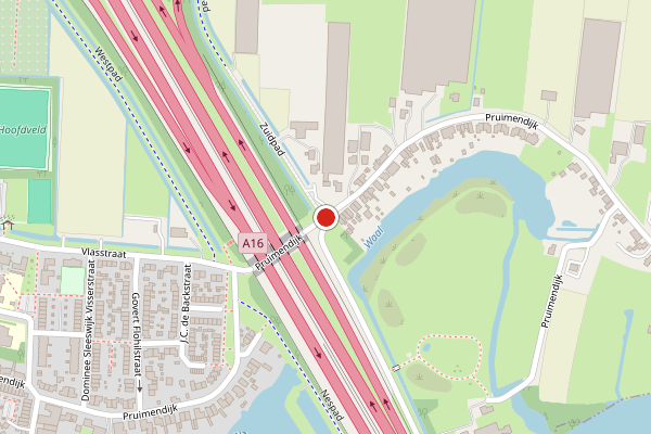 Brandweer-melding op Pruimendijk, Ridderkerk op 30 mei, kaart-overzicht