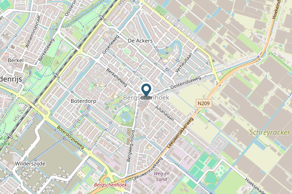 Politie-melding op Bergschenhoek op 28 april, kaart-overzicht