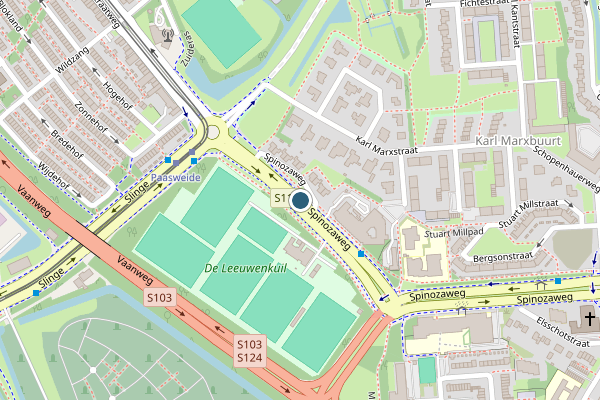 Politie-melding op Spinozaweg, Rotterdam op 31 mei, kaart-overzicht