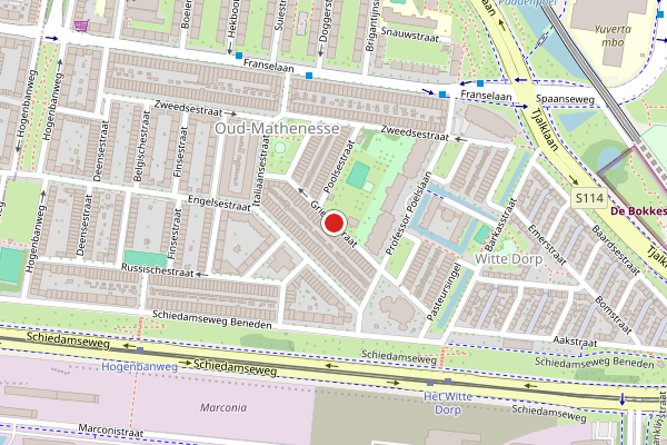 Brandweer-melding op Grieksestraat, Rotterdam op 31 mei, kaart-overzicht