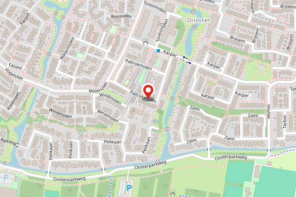 Brandweer-melding op Paltrokmolen, Ridderkerk op 28 april, kaart-overzicht