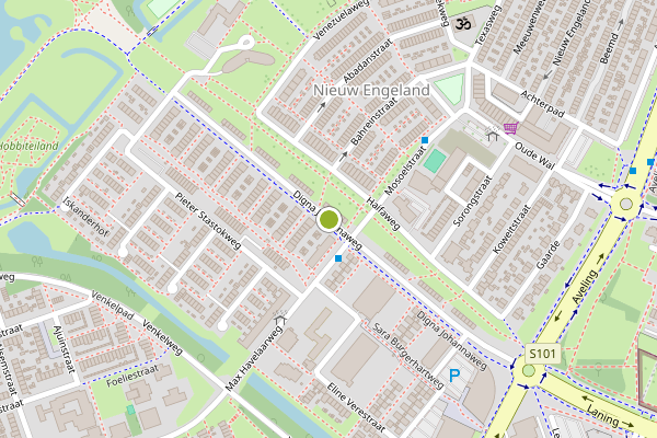 Ambulance-melding op Digna Johannaweg, Hoogvliet op 1 juni, kaart-overzicht