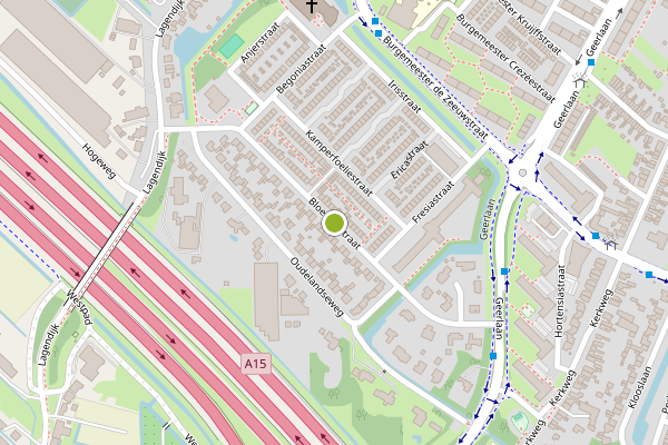 Ambulance-melding op Bloemenstraat, Ridderkerk op 31 mei, kaart-overzicht