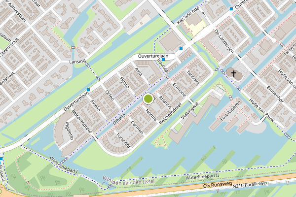 Ambulance-melding op Tosca, Krimpen aan den IJssel op 31 mei, kaart-overzicht