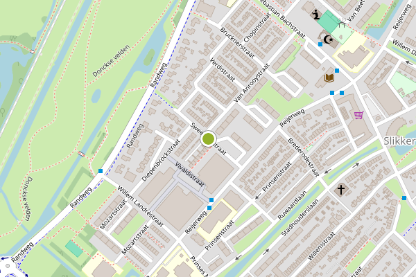 Ambulance-melding op Sweelinckstraat, Ridderkerk op 1 juni, kaart-overzicht
