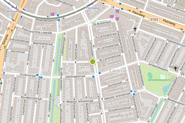 Ambulance-melding op 3e Carnissestraat, Rotterdam op 28 april, kaart-overzicht