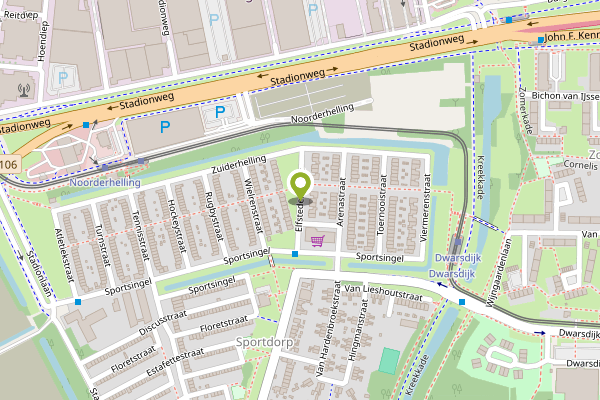 Ambulance-melding op Elfstedenstraat, Rotterdam op 28 april, kaart-overzicht
