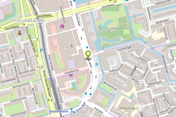 Ambulance-melding op Grote Beer, Rotterdam op 28 april, kaart-overzicht