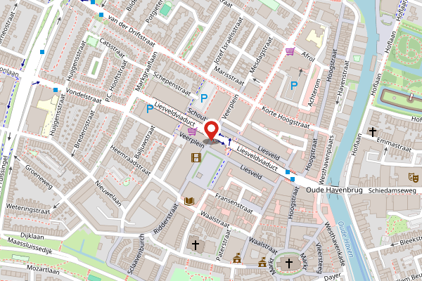 Brandweer-melding op Veerplein, Vlaardingen op 28 april, kaart-overzicht