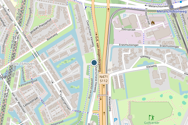 Politie-melding op Rijs-en-daalpad, Rotterdam op 1 juni, kaart-overzicht