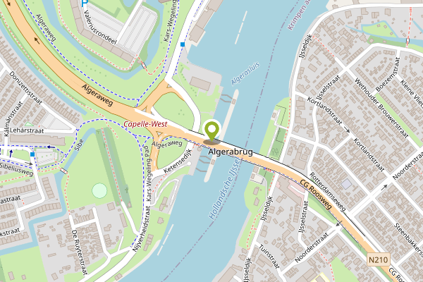 Ambulance-melding op Algerabrug, Capelle aan den IJssel op 28 april, kaart-overzicht