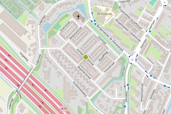 Ambulance-melding op Kamperfoeliestraat, Ridderkerk op 1 juni, kaart-overzicht