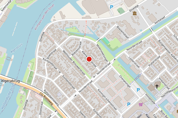 Brandweer-melding op Kleine Vlietstraat, Krimpen aan den IJssel op 2 juni, kaart-overzicht