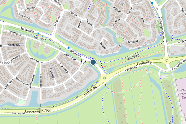 Politie-melding op Middeldijk, Barendrecht op 2 juni, kaart-overzicht