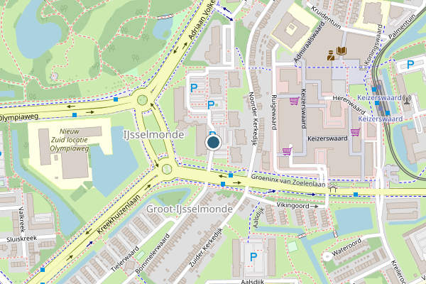 Politie-melding op Grienderwaard, Rotterdam op 2 juni, kaart-overzicht