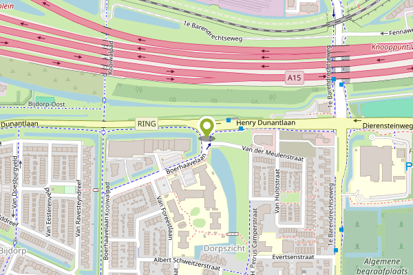 Ambulance-melding op Boerhaavelaan, Barendrecht op 28 april, kaart-overzicht