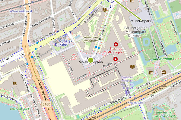 Ambulance-melding op Dr. Molewaterplein, Rotterdam op 2 juni, kaart-overzicht