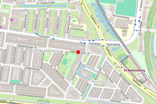 Brandweer-melding op Zweedsestraat, Rotterdam op 2 juni, kaart-overzicht