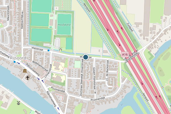Politie-melding op Vlasstraat, Ridderkerk op 2 juni, kaart-overzicht