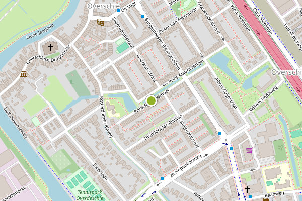 Ambulance-melding op Prins Mauritssingel, Rotterdam op 3 juni, kaart-overzicht