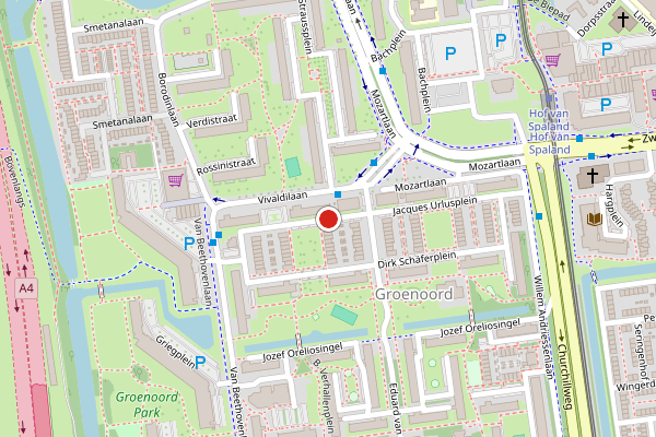 Brandweer-melding op Sem Dresdenplein, Schiedam op 3 juni, kaart-overzicht