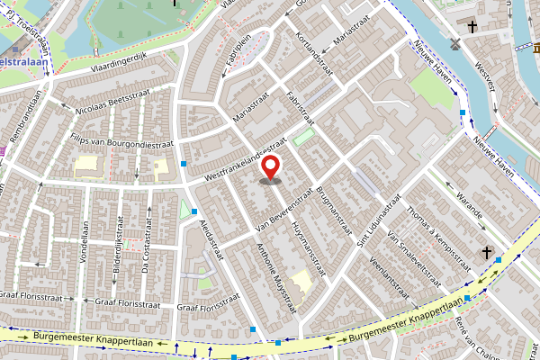 Brandweer-melding op Huysmansstraat, Schiedam op 30 april, kaart-overzicht