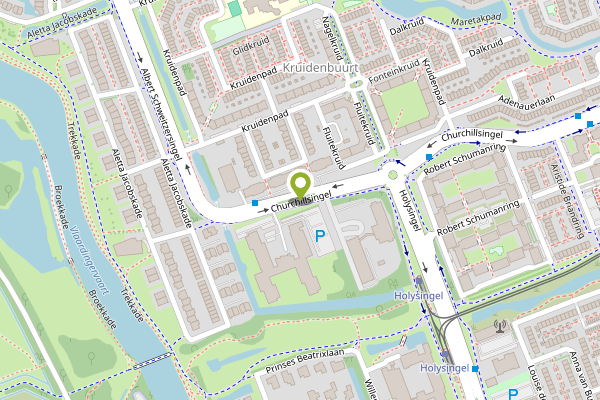 Ambulance-melding op Churchillsingel, Vlaardingen op 30 april, kaart-overzicht