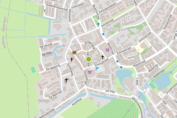 Ambulance-melding op Kikkerstraat, Poortugaal op 4 juni, kaart-overzicht