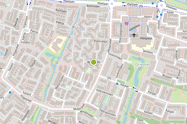 Ambulance-melding op Rosmolen, Ridderkerk op 4 juni, kaart-overzicht