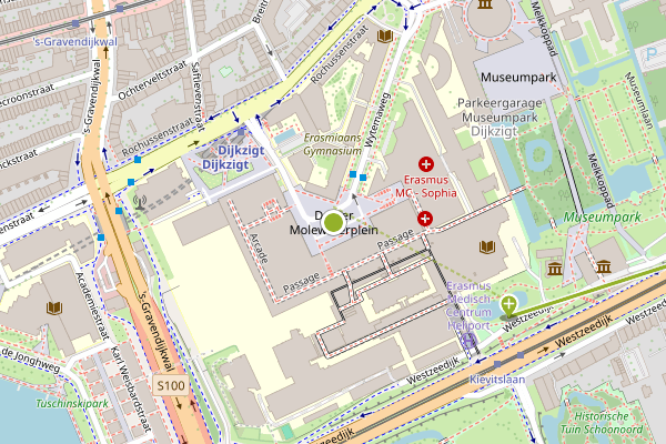 Ambulance-melding op Dr. Molewaterplein, Rotterdam op 4 juni, kaart-overzicht