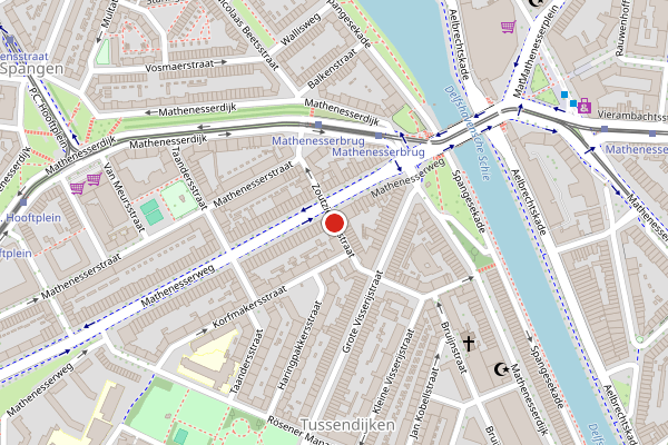 Brandweer-melding op Zoutziedersstraat, Rotterdam op 4 juni, kaart-overzicht
