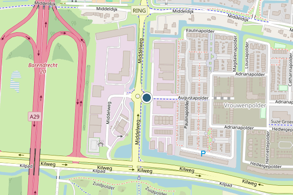 Politie-melding op Augustapolder, Barendrecht op 4 juni, kaart-overzicht