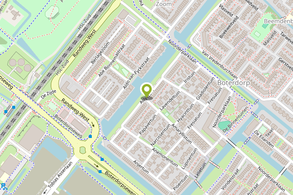 Ambulance-melding op Astertuin, Bergschenhoek op 30 april, kaart-overzicht
