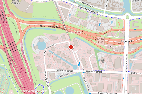 Brandweer-melding op Rivium Westlaan, Capelle aan den IJssel op 4 juni, kaart-overzicht