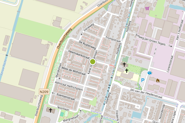 Ambulance-melding op Karel Doormanlaan, Bleiswijk op 4 juni, kaart-overzicht