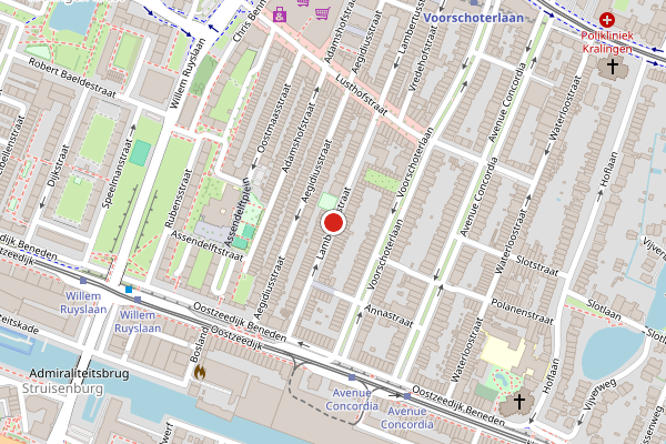 Brandweer-melding op Lambertusstraat, Rotterdam op 4 juni, kaart-overzicht