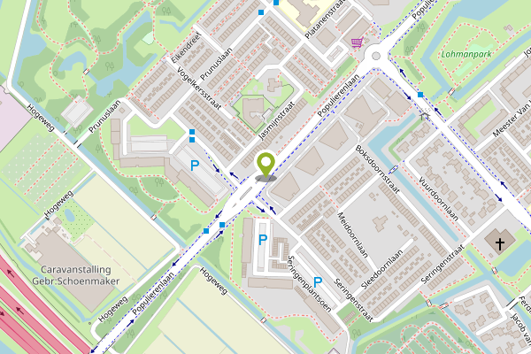 Ambulance-melding op Populierenlaan, Ridderkerk op 30 april, kaart-overzicht