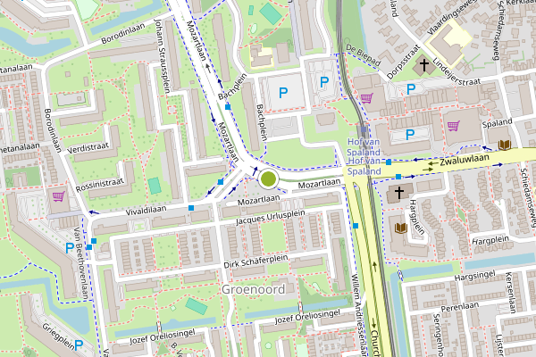 Ambulance-melding op Mozartlaan, Schiedam op 5 juni, kaart-overzicht