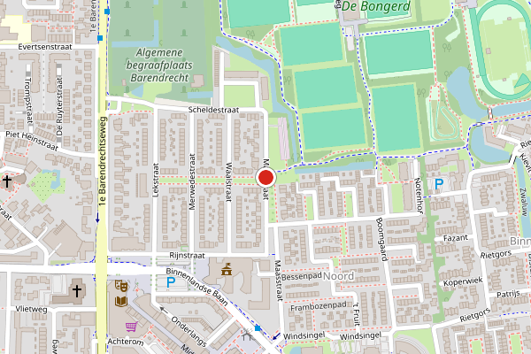 Brandweer-melding op Maasstraat, Barendrecht op 5 juni, kaart-overzicht