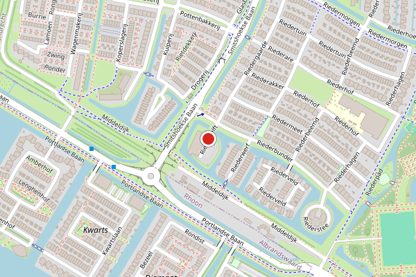 Brandweer-melding op Riederdelft, Barendrecht op 5 juni, kaart-overzicht