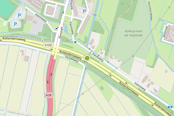 Ambulance-melding op Rotterdamseweg, Ridderkerk op 5 juni, kaart-overzicht