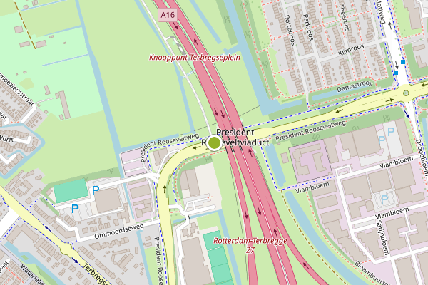 Ambulance-melding op President Rooseveltweg, Rotterdam op 6 juni, kaart-overzicht