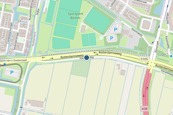 Politie-melding op Parallelweg, Ridderkerk op 6 juni, kaart-overzicht