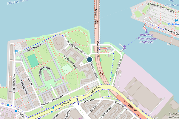 Politie-melding op Charloisse Hoofd, Rotterdam op 1 mei, kaart-overzicht