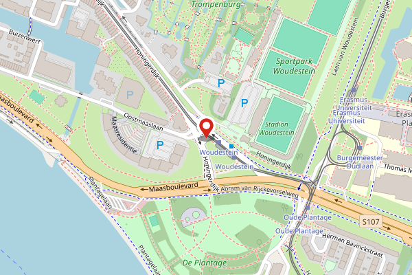 Brandweer-melding op Honingerdijk, Rotterdam op 1 mei, kaart-overzicht
