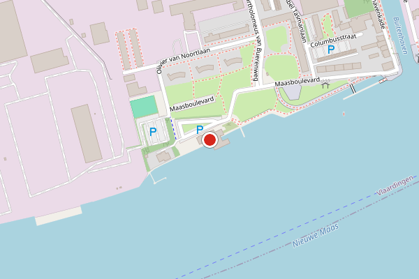 Brandweer-melding op Maasboulevard, Vlaardingen op 6 juni, kaart-overzicht