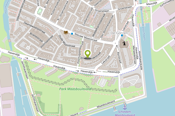 Ambulance-melding op IJsselmondestraat, Schiedam op 1 mei, kaart-overzicht