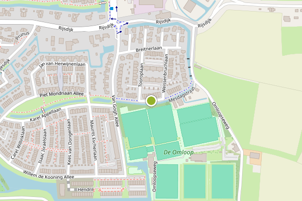 Ambulance-melding op Mesdagstraat, Rhoon op 7 juni, kaart-overzicht