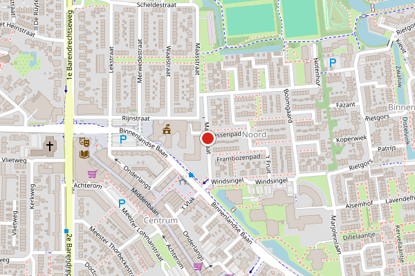 Brandweer-melding op Maasstraat, Barendrecht op 6 juni, kaart-overzicht