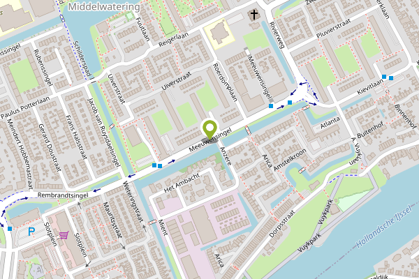 Ambulance-melding op Meeuwensingel, Capelle aan den IJssel op 1 mei, kaart-overzicht